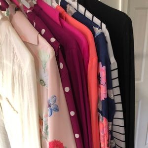 9 Blouse Lot-all Express or Old Navy, sizes small and medium